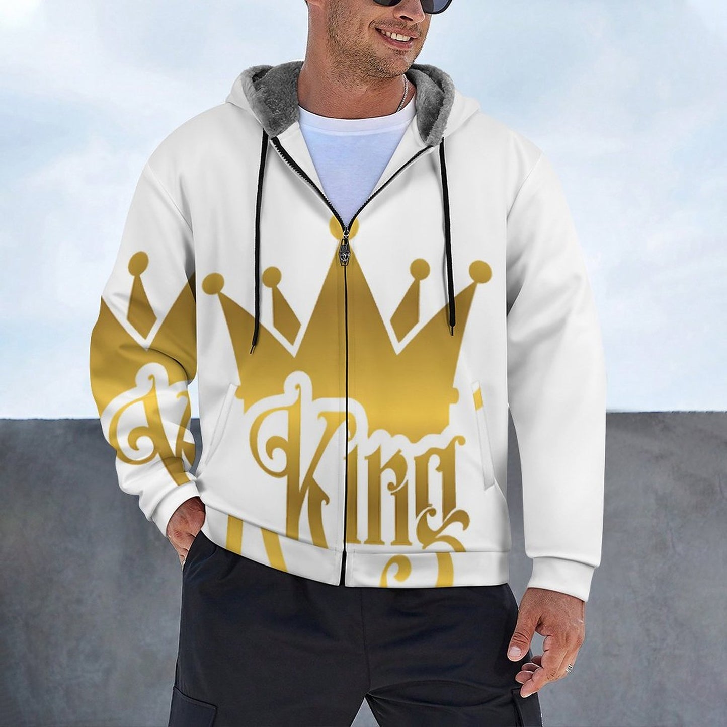 230gsm Full Zip up Hoodie with Plush Lining WZIP (All-Over Printing)