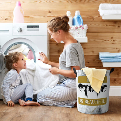 Drawstring collapsible Laundry Basket