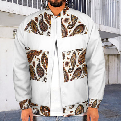 ORANGE PAISLEY Men's Baseball Jacket-*2XS-6XL