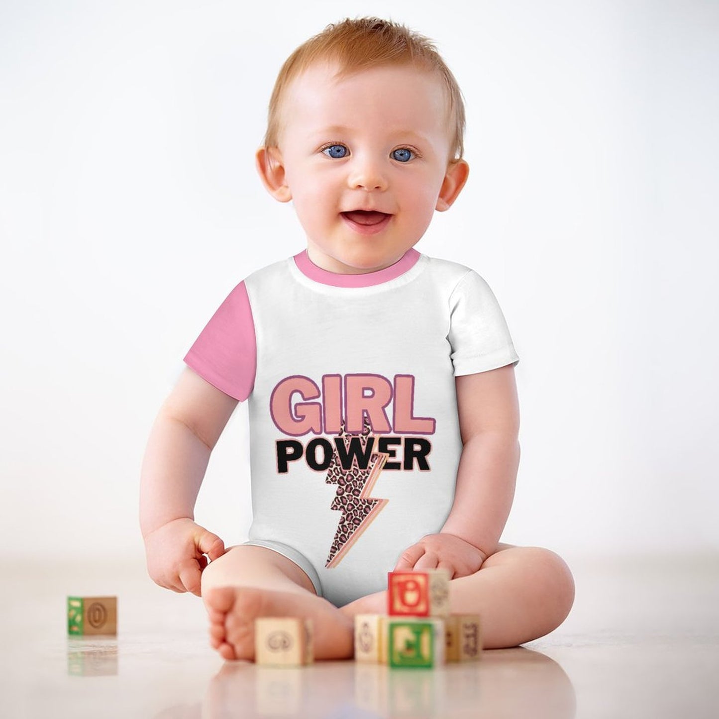 Short Sleeve Baby Bodysuit Romper PLR (All-Over Printing)