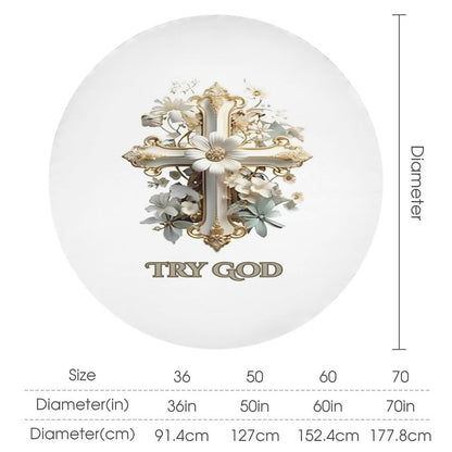 Round Tablecloth on Round Table-TRY GOD