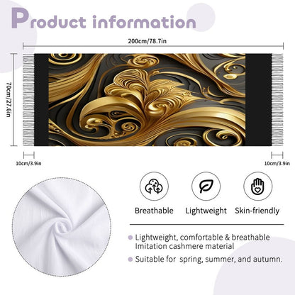 Cashmere-like Tassel Scarf (All-Over Printing)