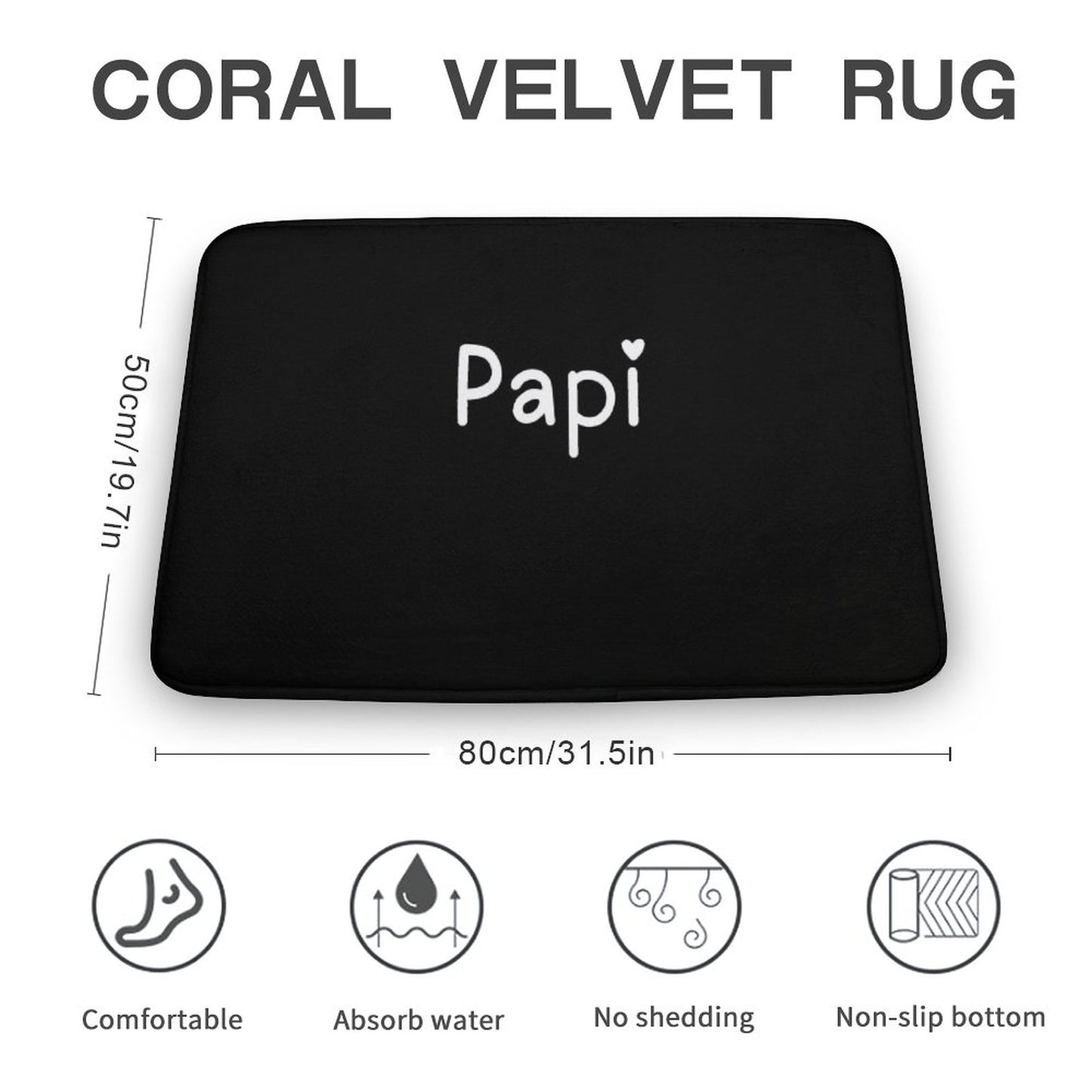 Coral Velvet Rug-19.7"x31.5"/50x80cm