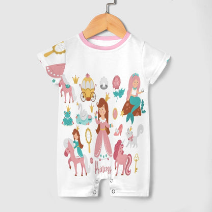 Short Sleeve Baby Bodysuit Romper PLR (All-Over Printing)