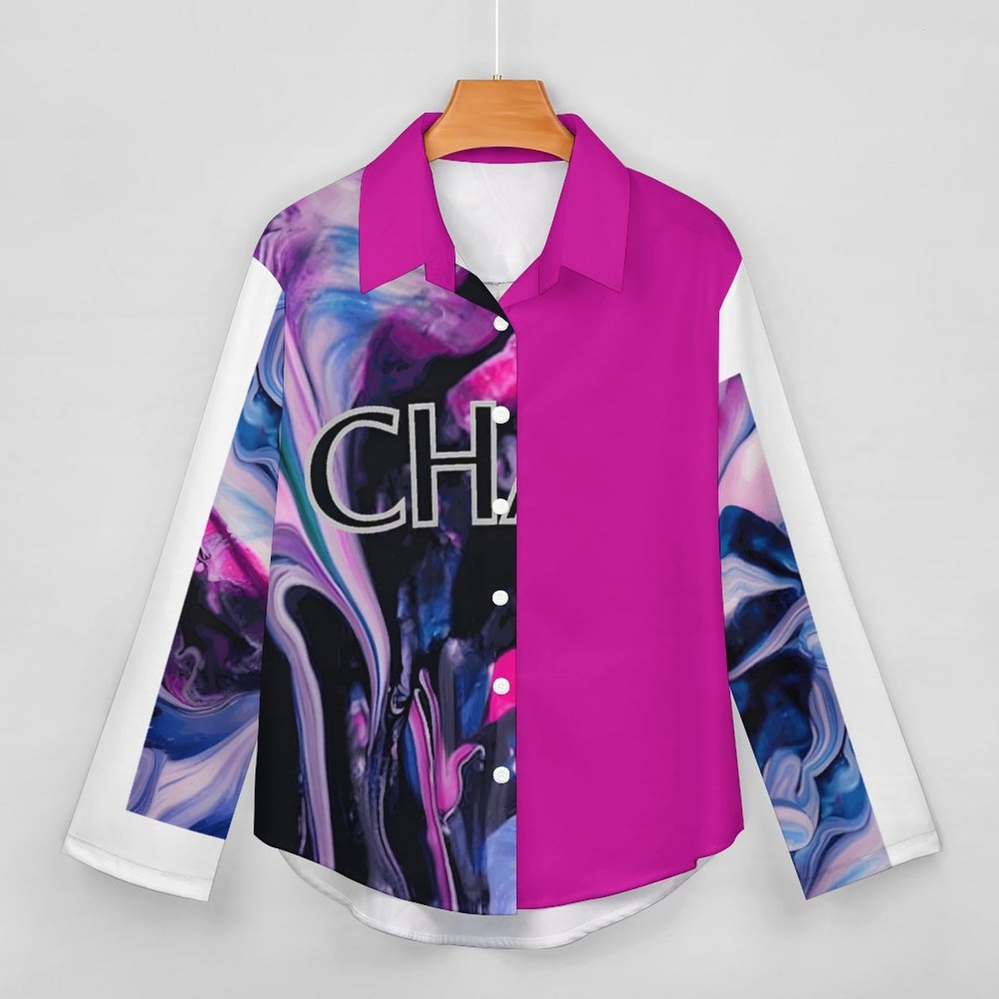 CHAOS Women's Irregular hem Shirt-*SMALL-8XL