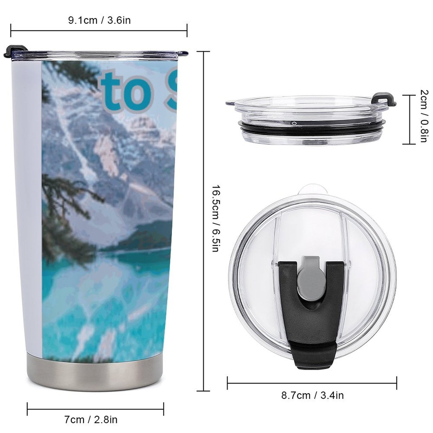 Car Travel Coffee Mug with Lid (All-Over Printing)