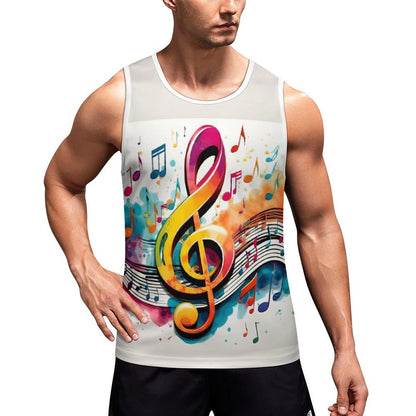 MUSIC GRAFFITI Men's Tank Top-SMALL-5XL