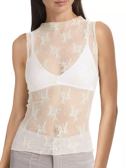 Lace Sheer Sports Bra Top (Black/Cream/Brown/White)-*XS-XL