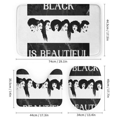 Shower Curtain Set with 3 Rugs