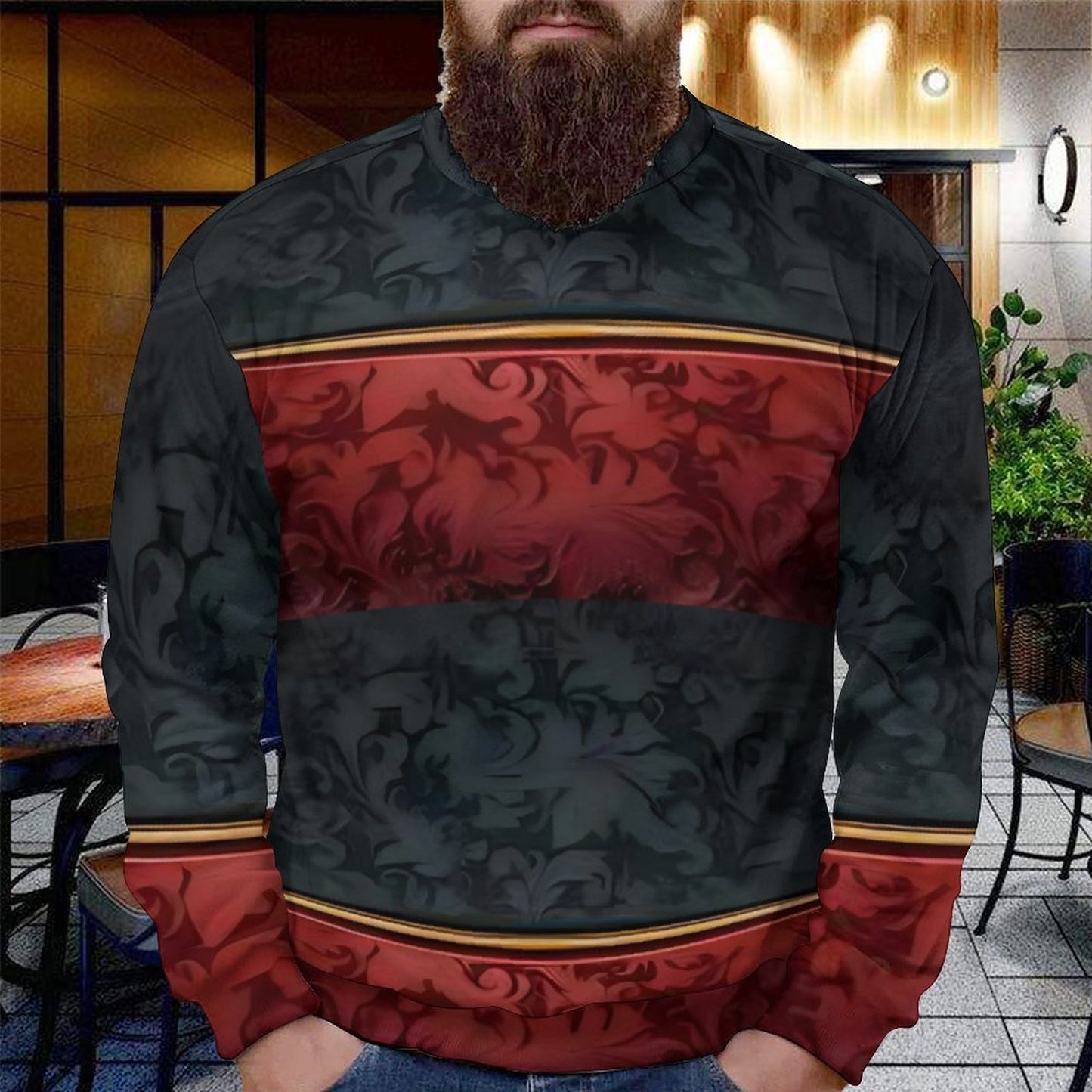 250gsm Round Neck Men's Sweatshirt 4T35 (All-Over Printing)