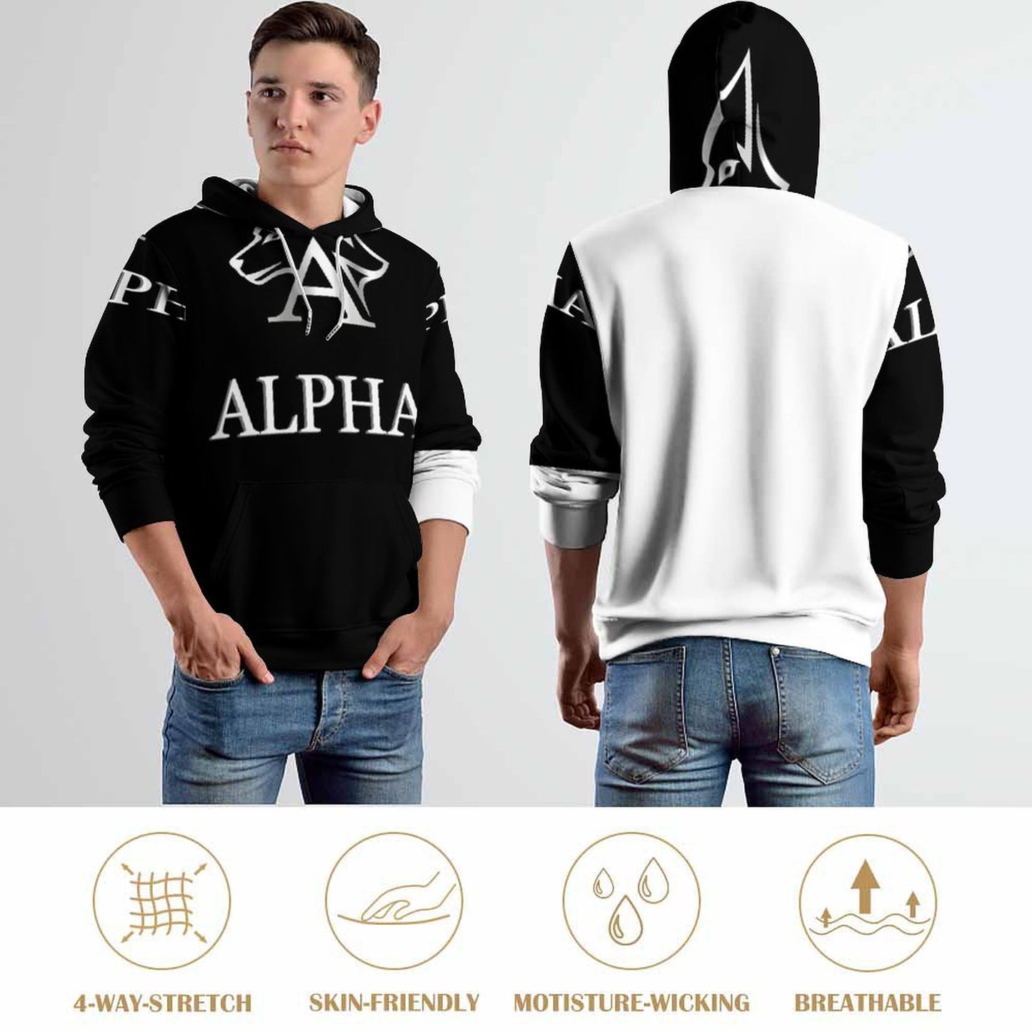 230gsm Printed Hoodie for Men (All-Over Printing)