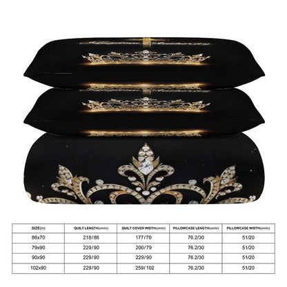 3-Piece Bedding Set-90"x90"/ 229x229cm (Dual-sided Printing)