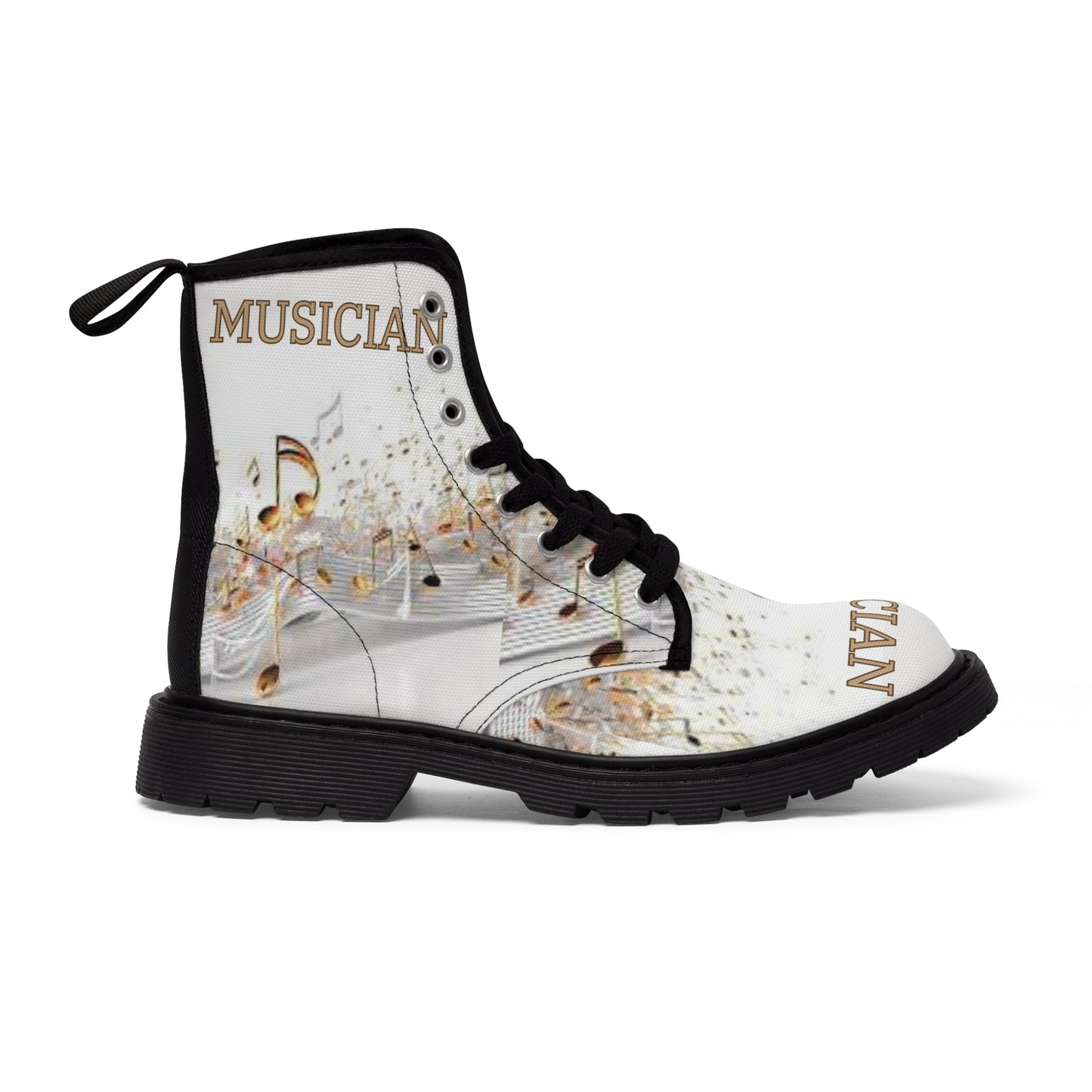 MUSICIAN In Gold Women's Canvas Boots  (Options: black or brown bottom soles)