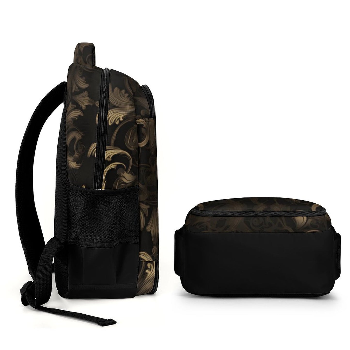 BLACK & GOLD ACCENT Multi-Pocket Back Pack