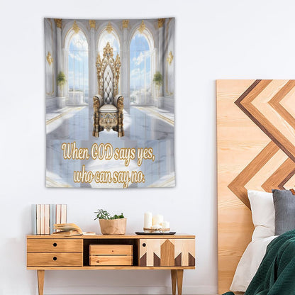 Wall Art with Vertical Tapestry