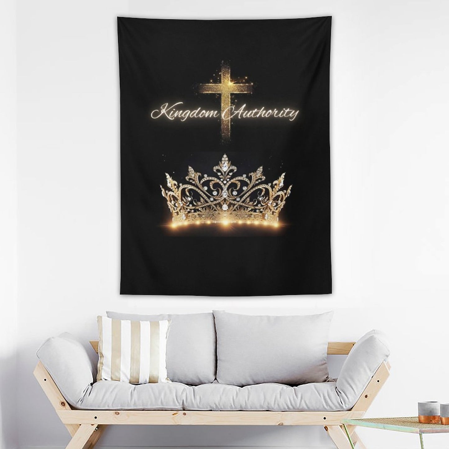 Wall Art with Vertical Tapestry