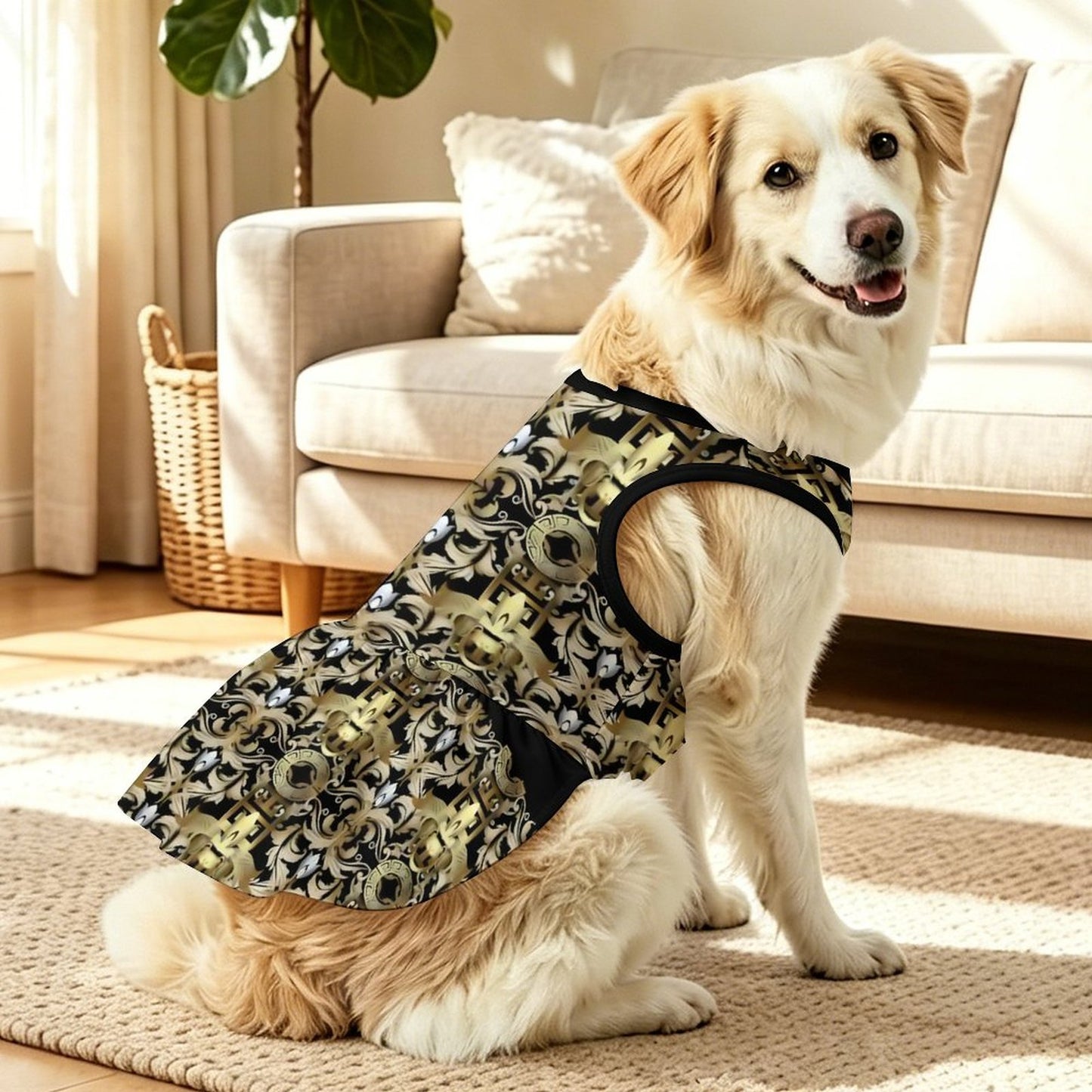 Plus Size Pet Ruffled Dress-XL-3XL