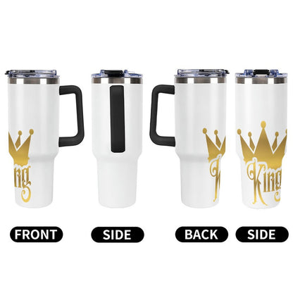 40oz Insulated Tumbler with Handle and Straw