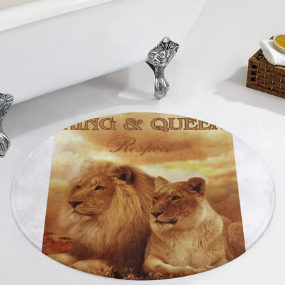 Round Coral Velvet Warm Floor Mat