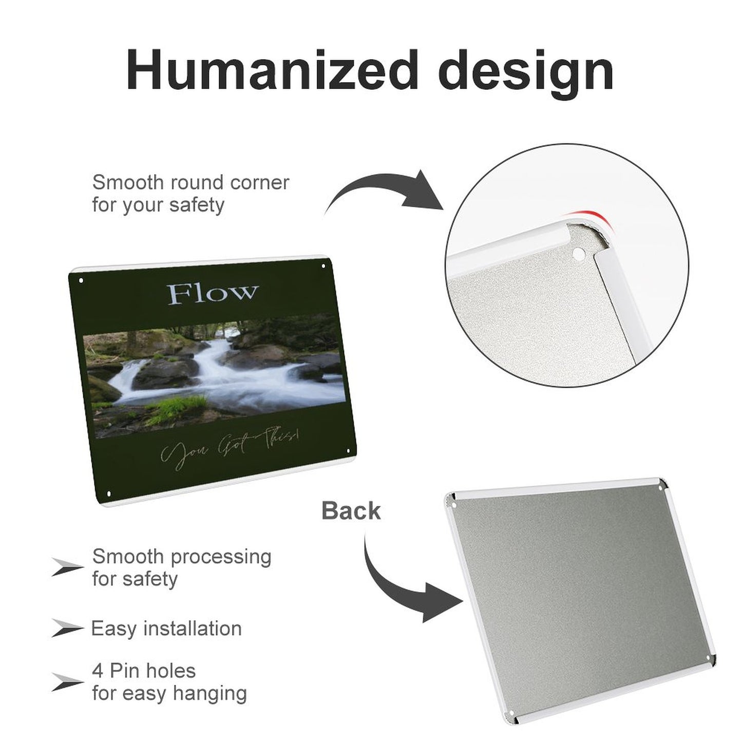 Horizontal Personalized Metal Wall Art Tin Sign-5.5"x7.9"/14x20cm