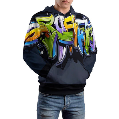 COLORFUL GRAFFITI  Hoodie with Double-layer Cap-SMALL-6XL