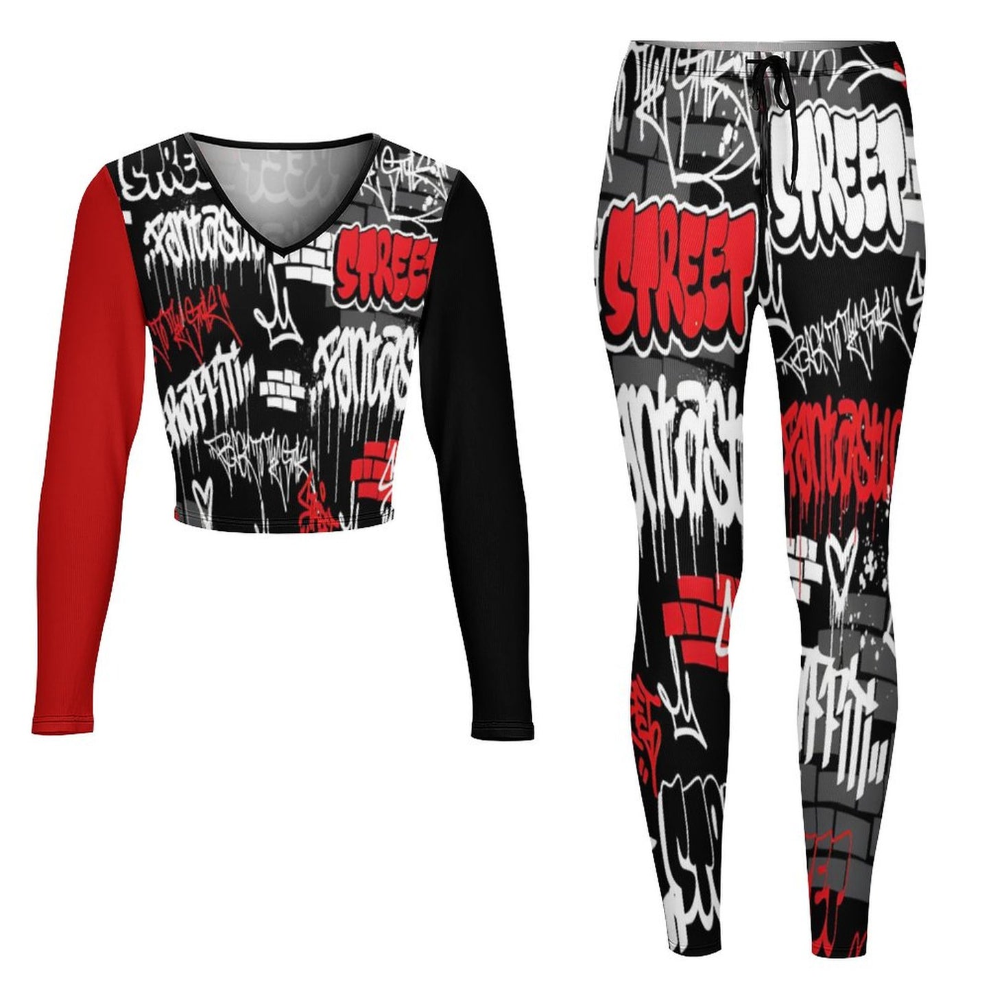 V neck Sweatshirt Set  NZ153 (All-Over Printing)