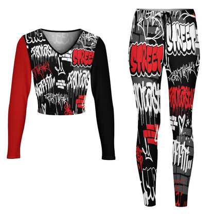 V neck Sweatshirt Set  NZ153 (All-Over Printing)