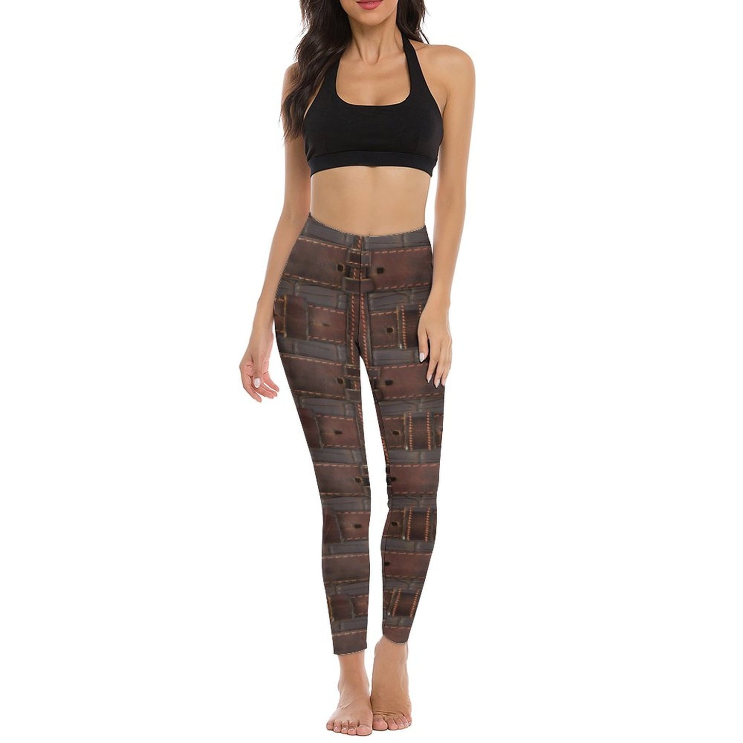 RUGGED LEATHER BUCKLE Print Yoga Pants for Women-SMALL-2XL