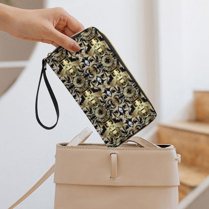Leather Wallet with Wristlet Strap