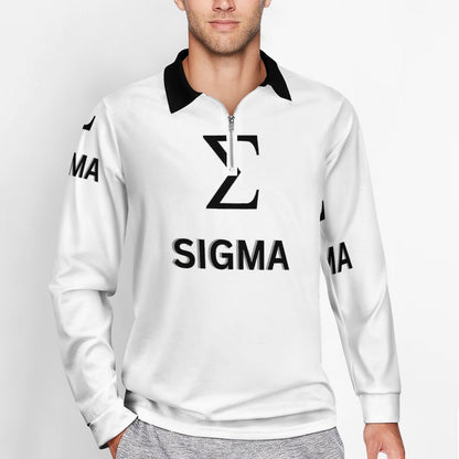 Quarter Zip Men's Long Sleeve POLO Shirt RL (All-Over Printing)