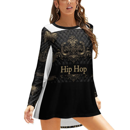 Custom Women's Long Sleeve U-Neck T-Shirts (All-Over Printing)