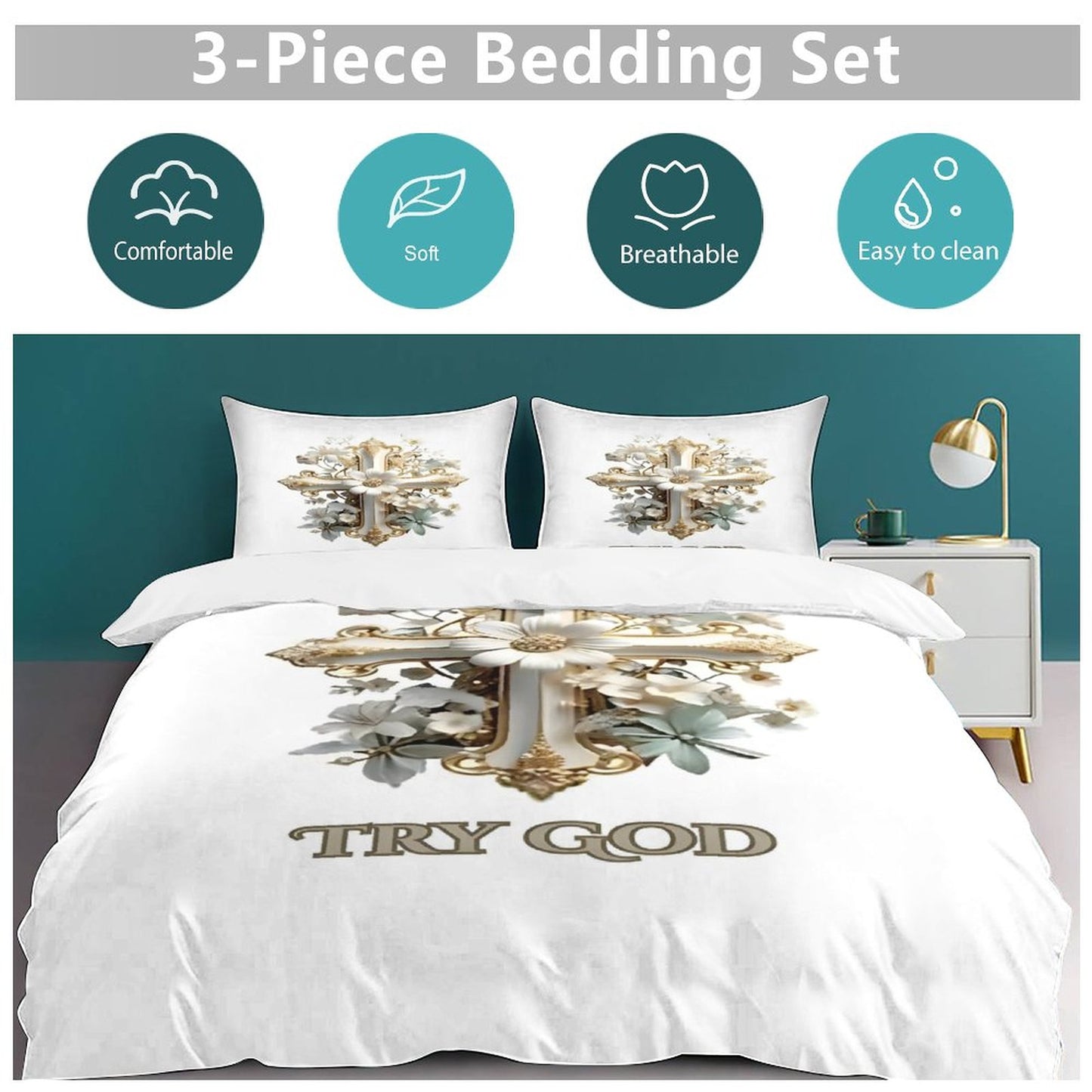 TWIN 3-Piece Bedding Set-86"×70"/ 218×177cm