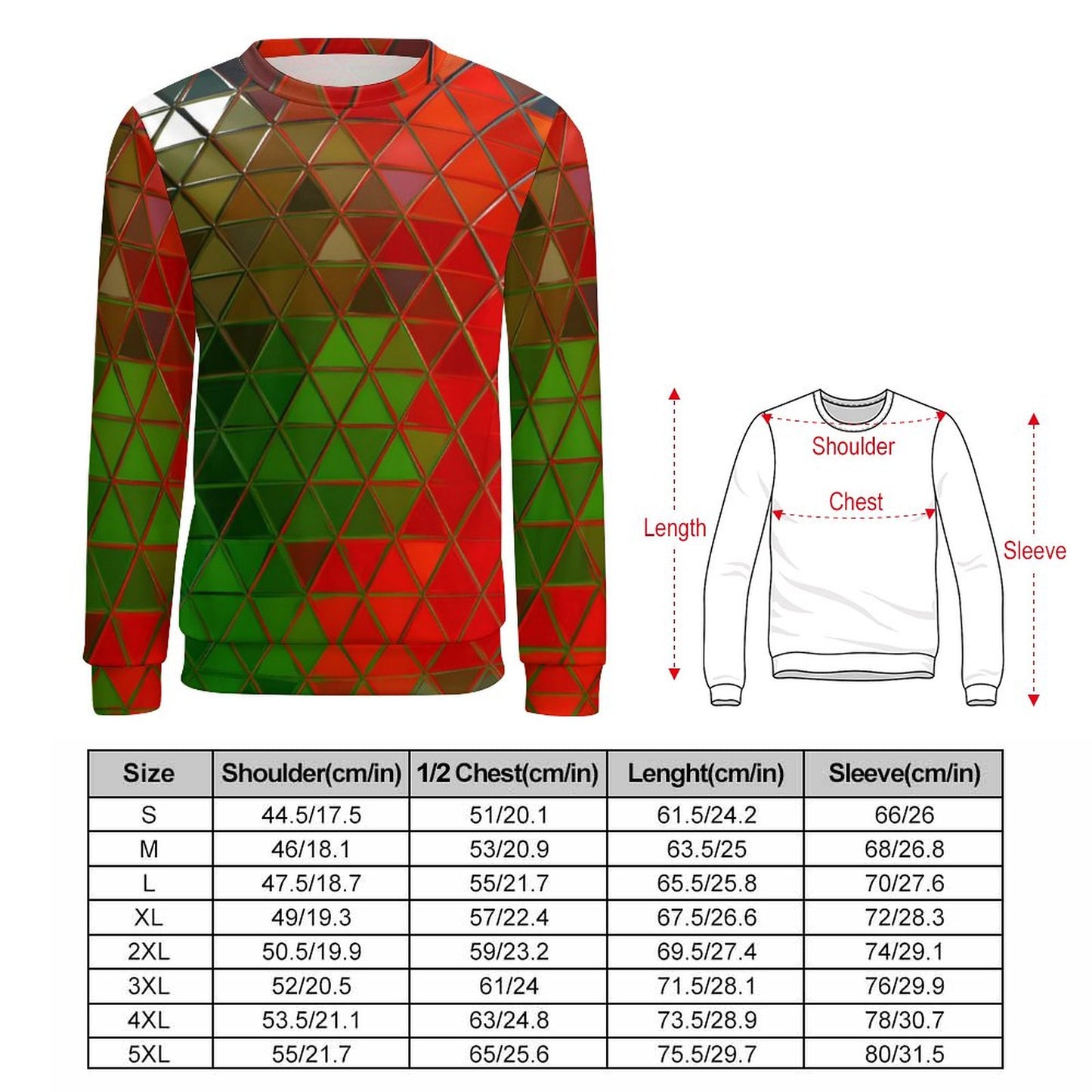 GLASS PRISM Round Neck Men's Sweatshirt-S-5XL