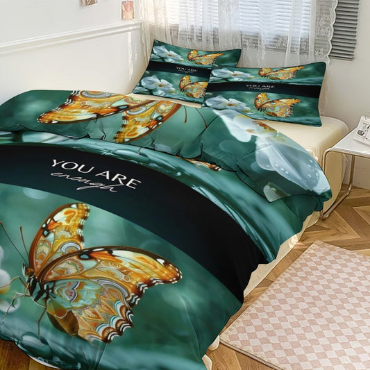 3-Piece Bedding Set (QUEEN) 90"x90"/ 229x229cm (Dual-sided Printing)-YOU ARE ENOUGH