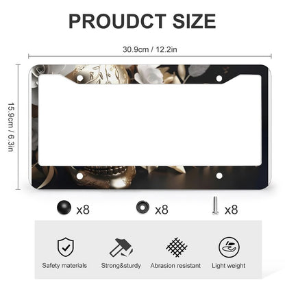 License Plate Frames with 4 Round Holes (1 Pair)