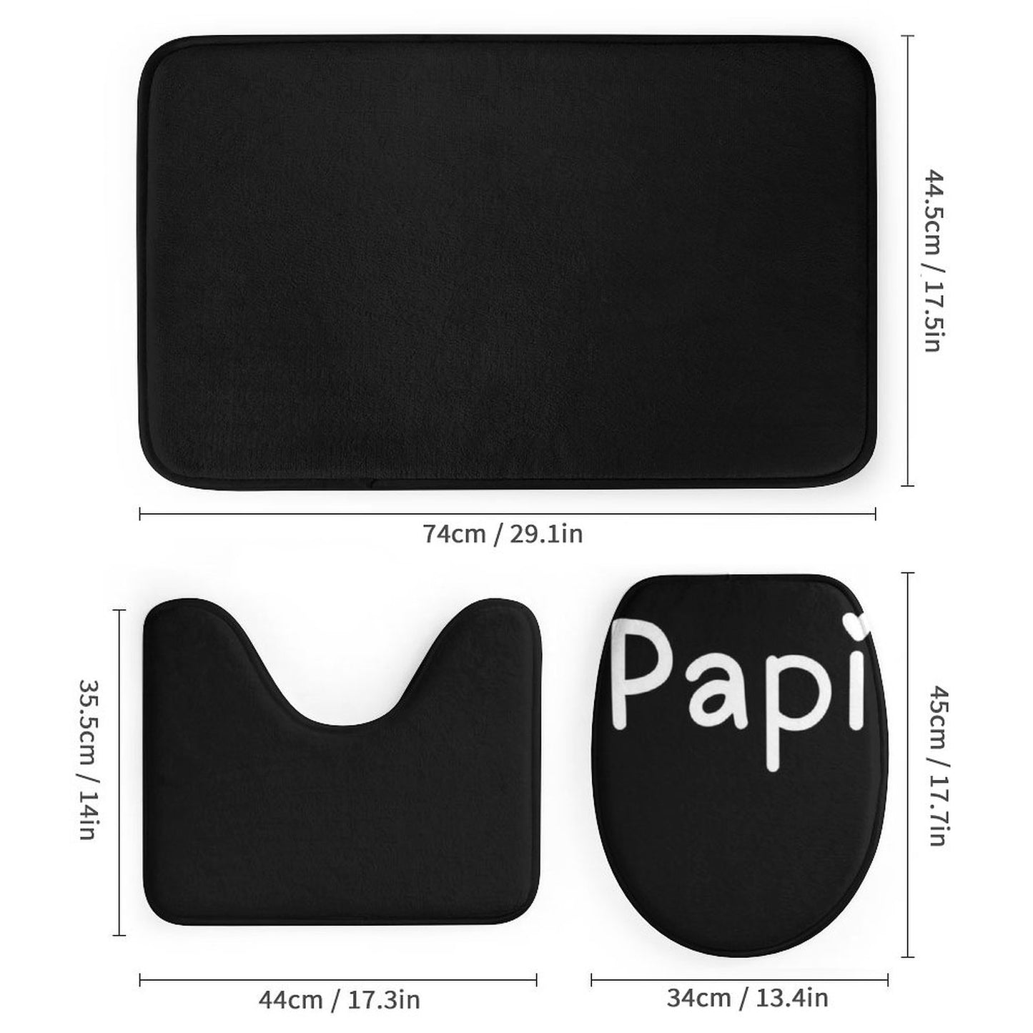 Shower Curtain Set with 3 Rugs
