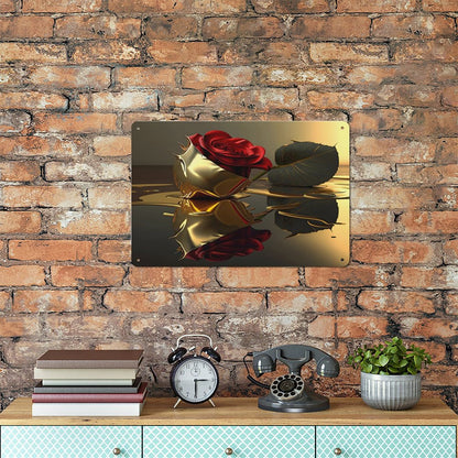 Custom Decorative Metal Sign-Horizontal 8"x12"/20x30cm-ROSE ON GOLD