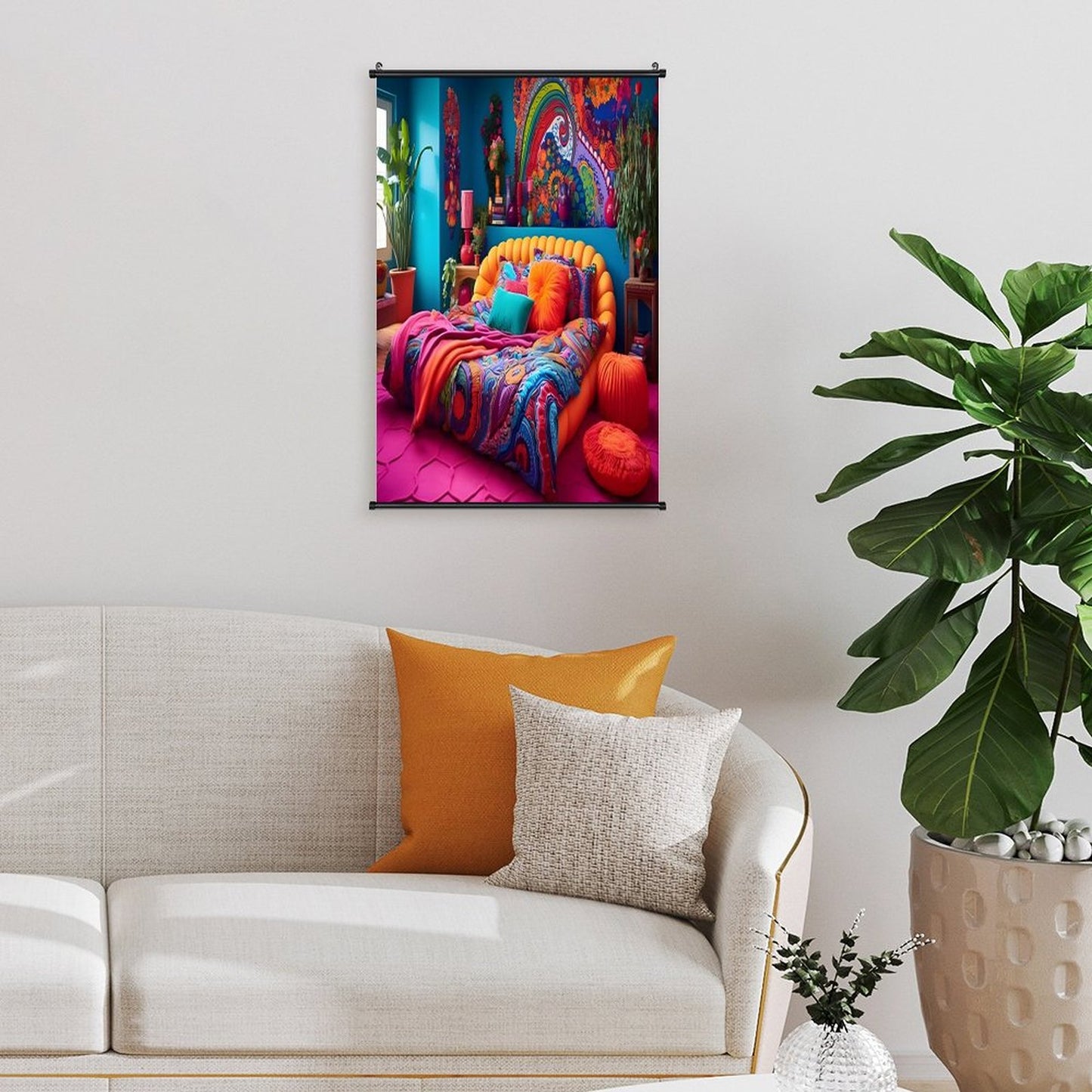 Canvas Hanging Poster with Scrolls-16"x24"/ 40x60cm