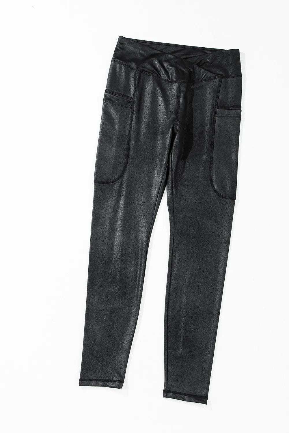 Pocketed V-Cut Waist Leggings-small-XL