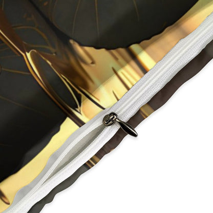 ROSE IN GOLD 3-Piece Bedding Set-86"×70"/ 218×177cm (Dual-sidede Printing)