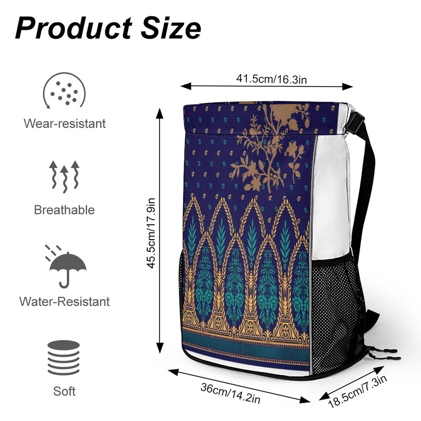 Waffle Cloth Sprots Drawstring Bag (Multi-Sites)