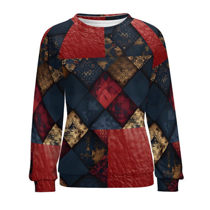TRIANGLES & LEATHER Raglan Sweatshirt-SMALL-3XL