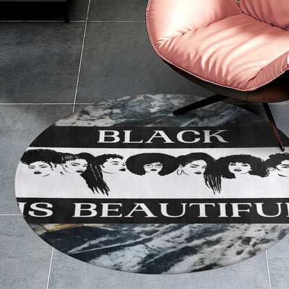 Round Coral Velvet Warm Floor Mat