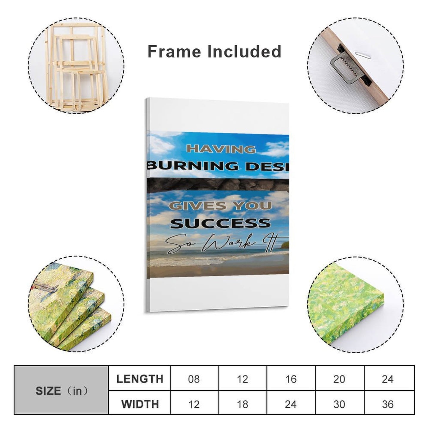 Framed Wooden Poster Hanging (Vertical 2:3)-8x12 inch