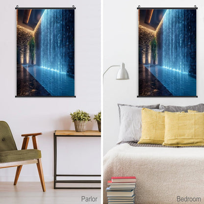 WALL WATERFALL Canvas Hanging Poster with Scrolls-16"x24"/ 40x60cm