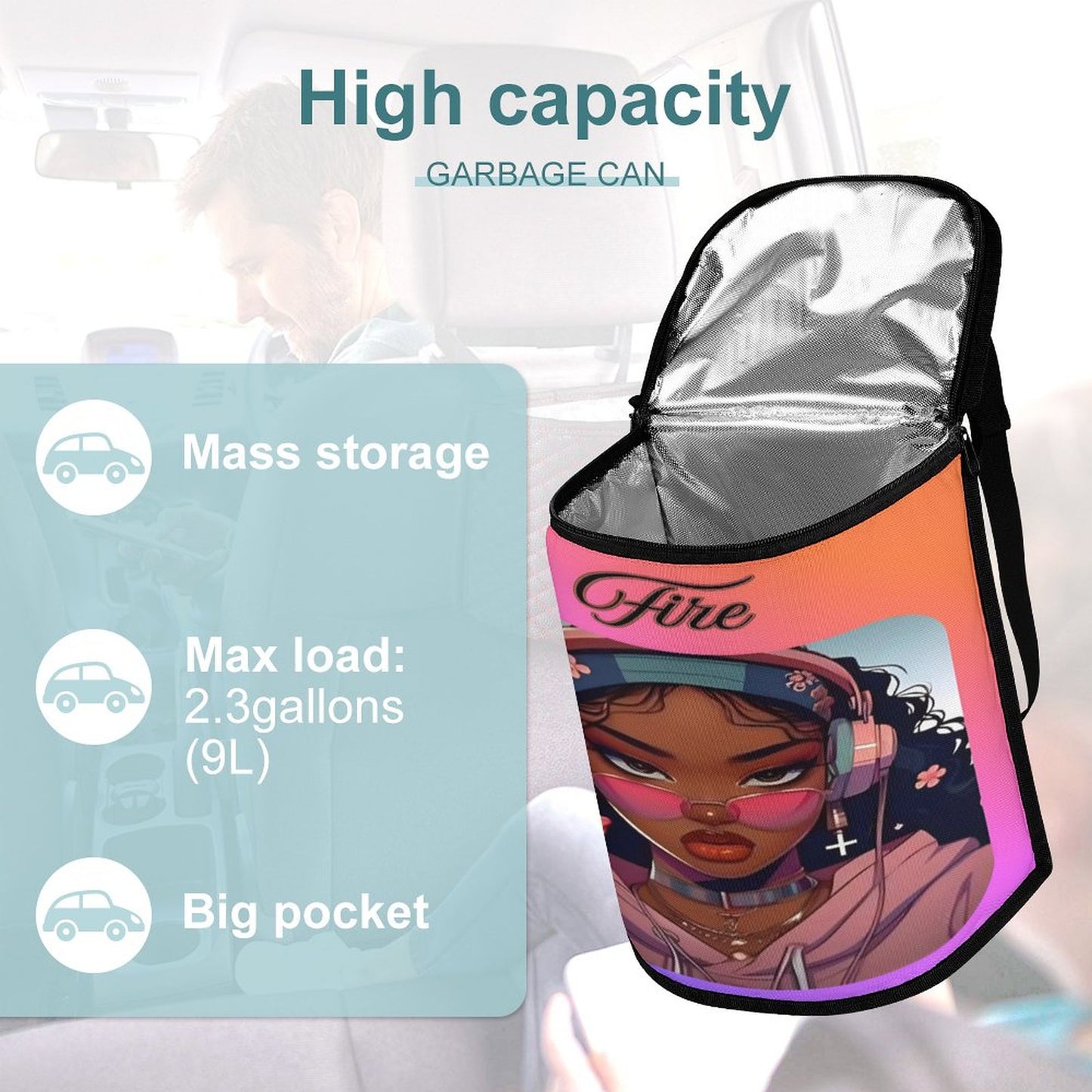 Collapsible Car Trash Bin