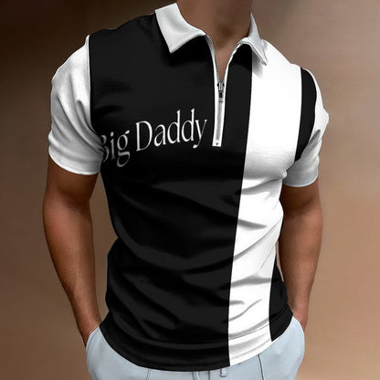 Men's Short Sleeve POLO Shirt with Zipper B470 (All-Over Printing)