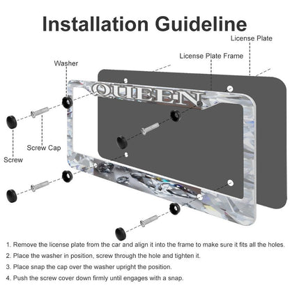 License Plate Frames with 4 Round Holes (1 Pair)