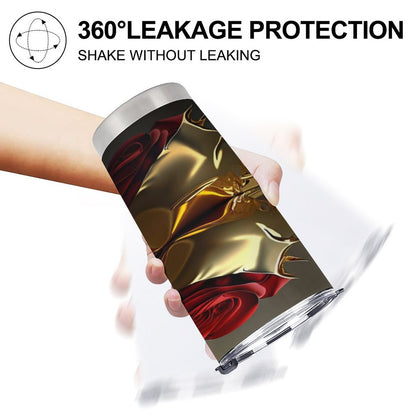 ROSE IN GOLD Car Travel Coffee Mug with Lid