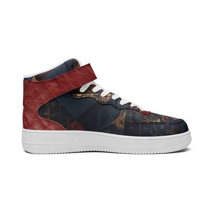 TRIANGLES & LEATHER Unisex High Top Leather Sneakers